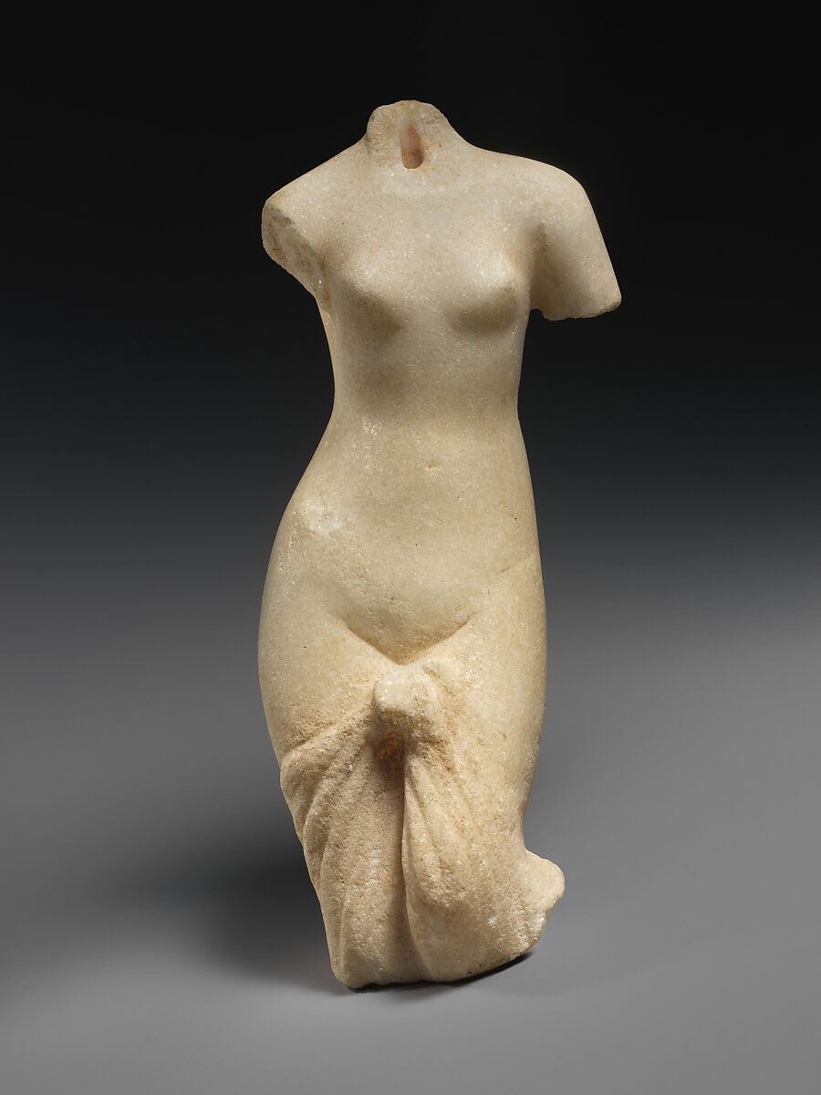 Marble Aphrodite statuette, Marble, Island, Greek 