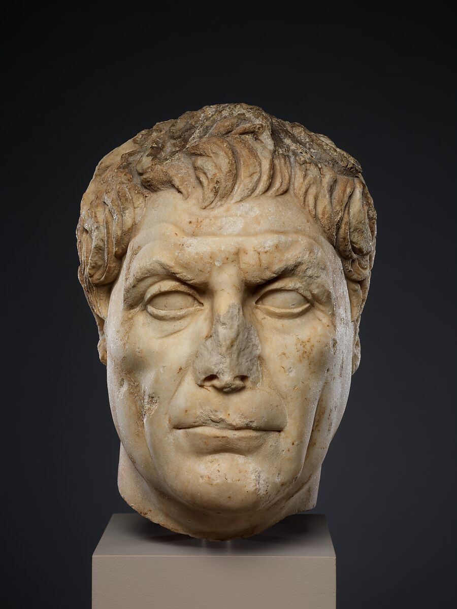 Marble portrait of a man, Roman, Imperial, Late Flavian or Early Trajanic