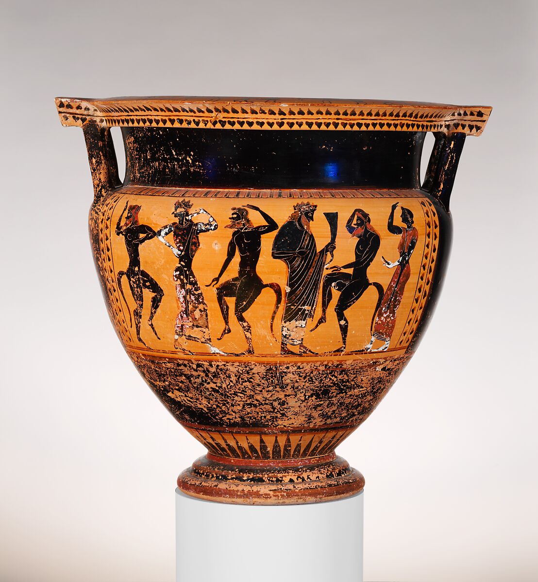 Terracotta column-krater (bowl for mixing wine and water), Terracotta, Greek, Attic