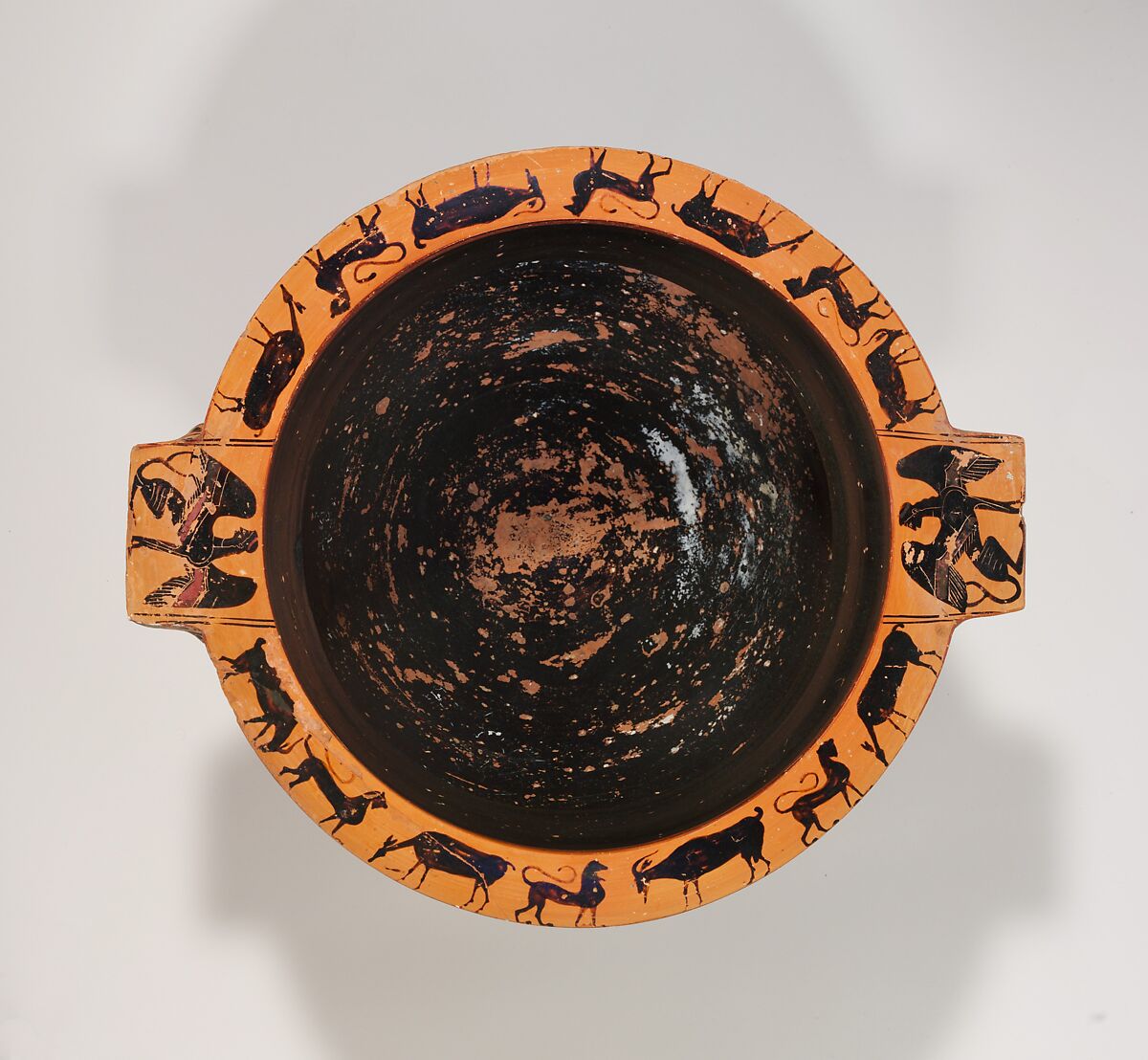 Terracotta column-krater (bowl for mixing wine and water), Terracotta, Greek, Attic