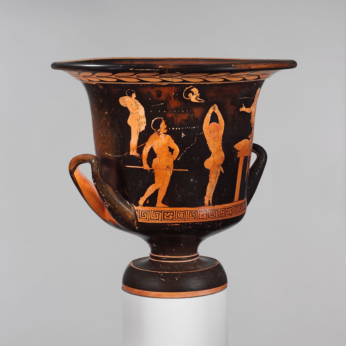 Terracotta calyx-krater (mixing bowl), Attributed to the Dolon Painter, Terracotta, Greek, South Italian, Lucanian