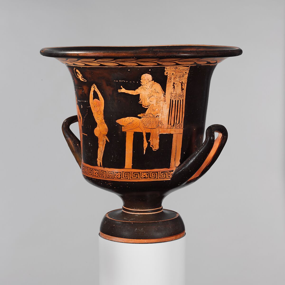 Terracotta calyx-krater (mixing bowl), Attributed to the Dolon Painter, Terracotta, Greek, South Italian, Lucanian