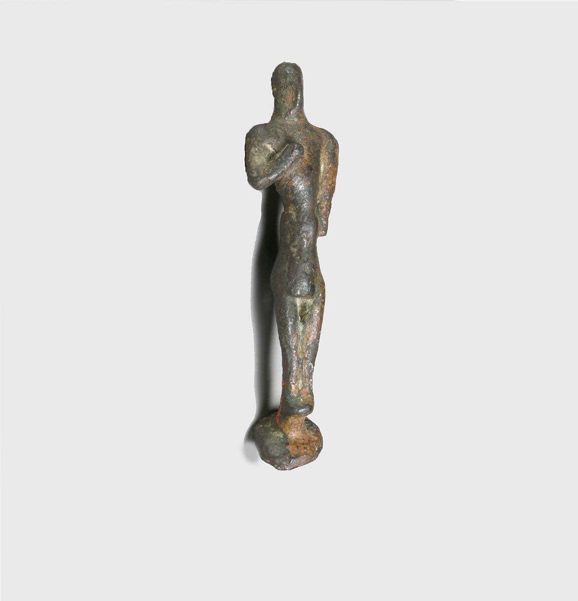 Bronze statuette of a male votary, Bronze, Minoan 