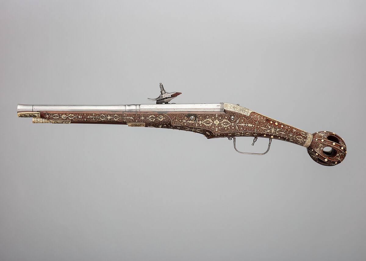 Wheellock Pistol, Steel, wood (cherry), staghorn, German