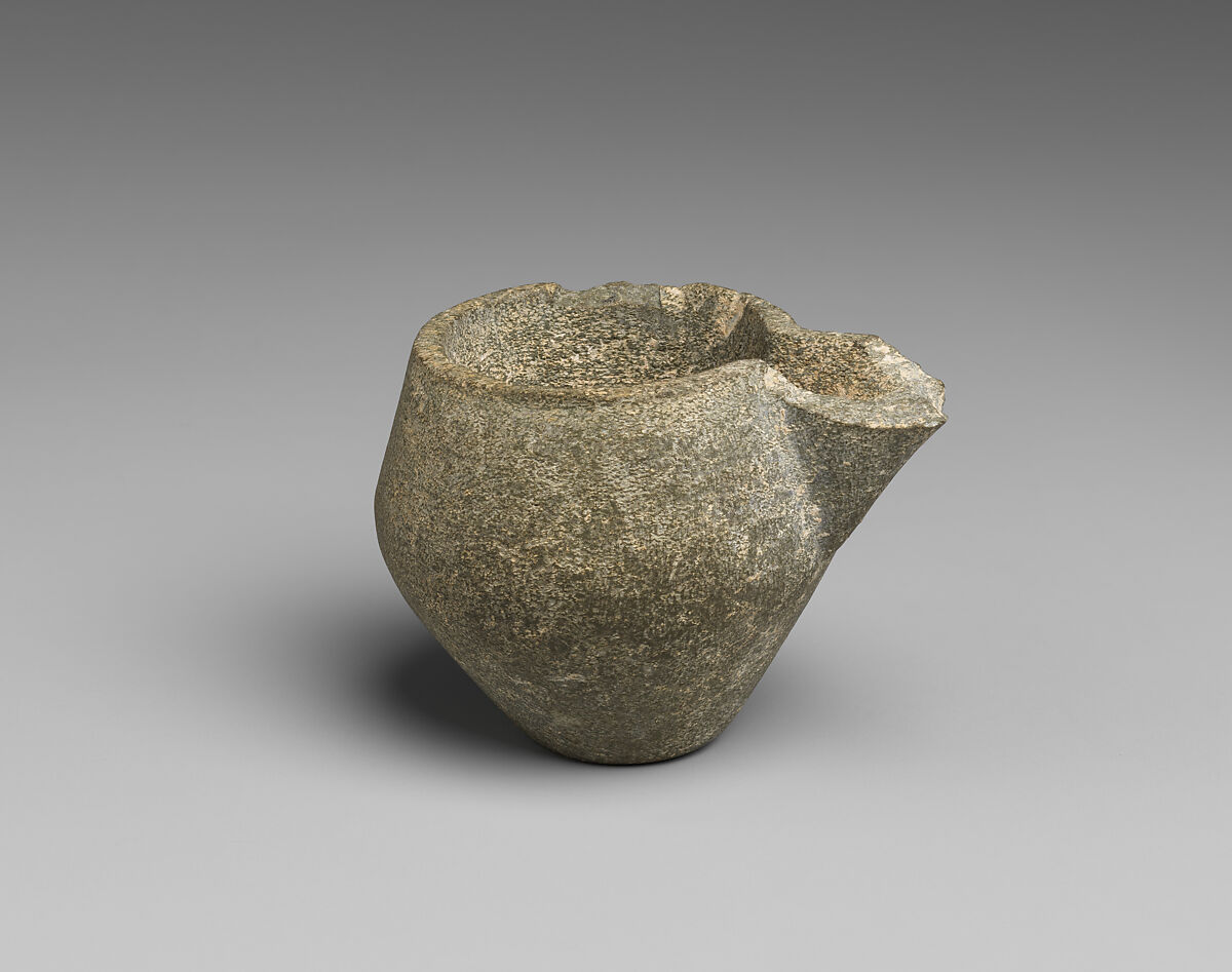 Chlorite spouted carinated cup, Chlorite, Minoan 