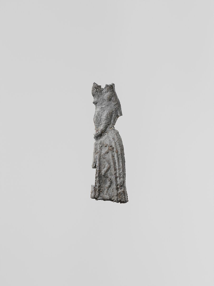 Statuette of a woman votary, Lead, Greek, Laconian 