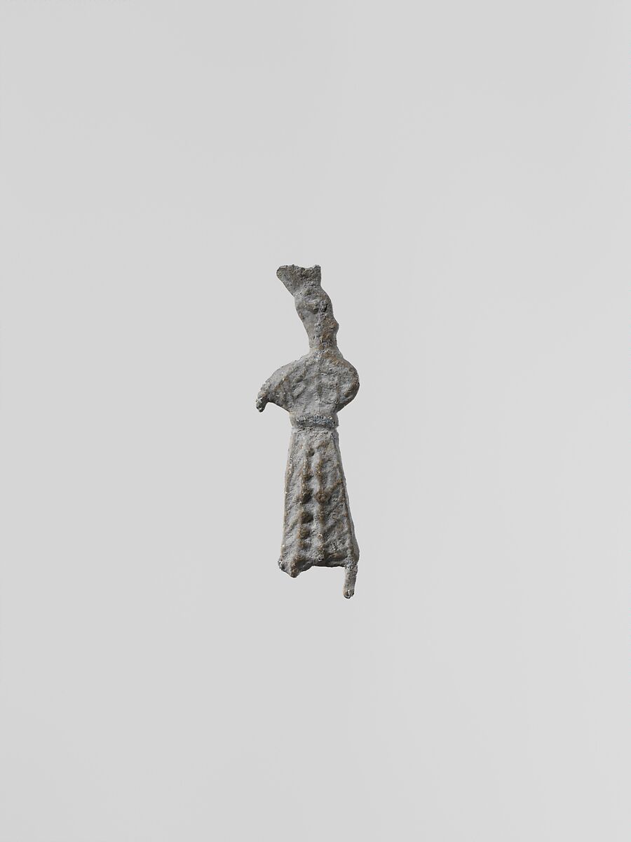 Statuette of a woman votary, 5 ?, Lead, Greek, Laconian 