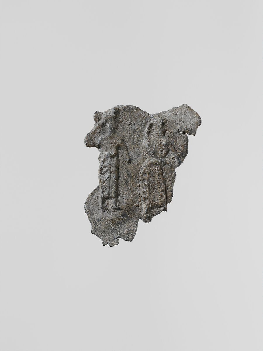 Lead plaque with two women, Lead, Greek, Laconian 