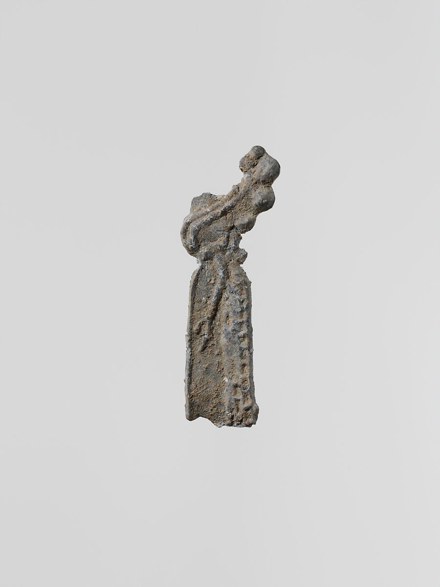 Statuette of Artemis Orthia-8, winged, Lead, Greek, Laconian 