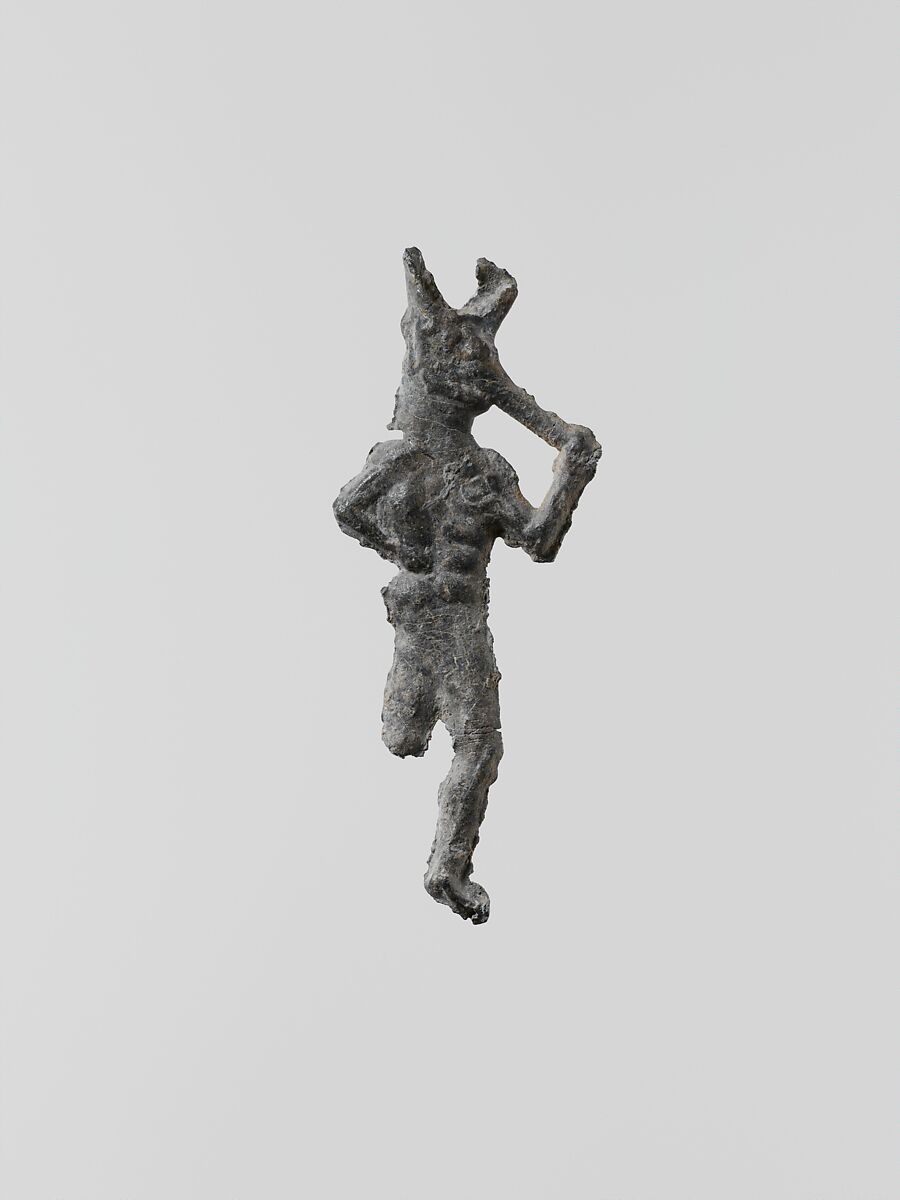 Lead figure of a flute-player, Lead, Greek, Laconian 