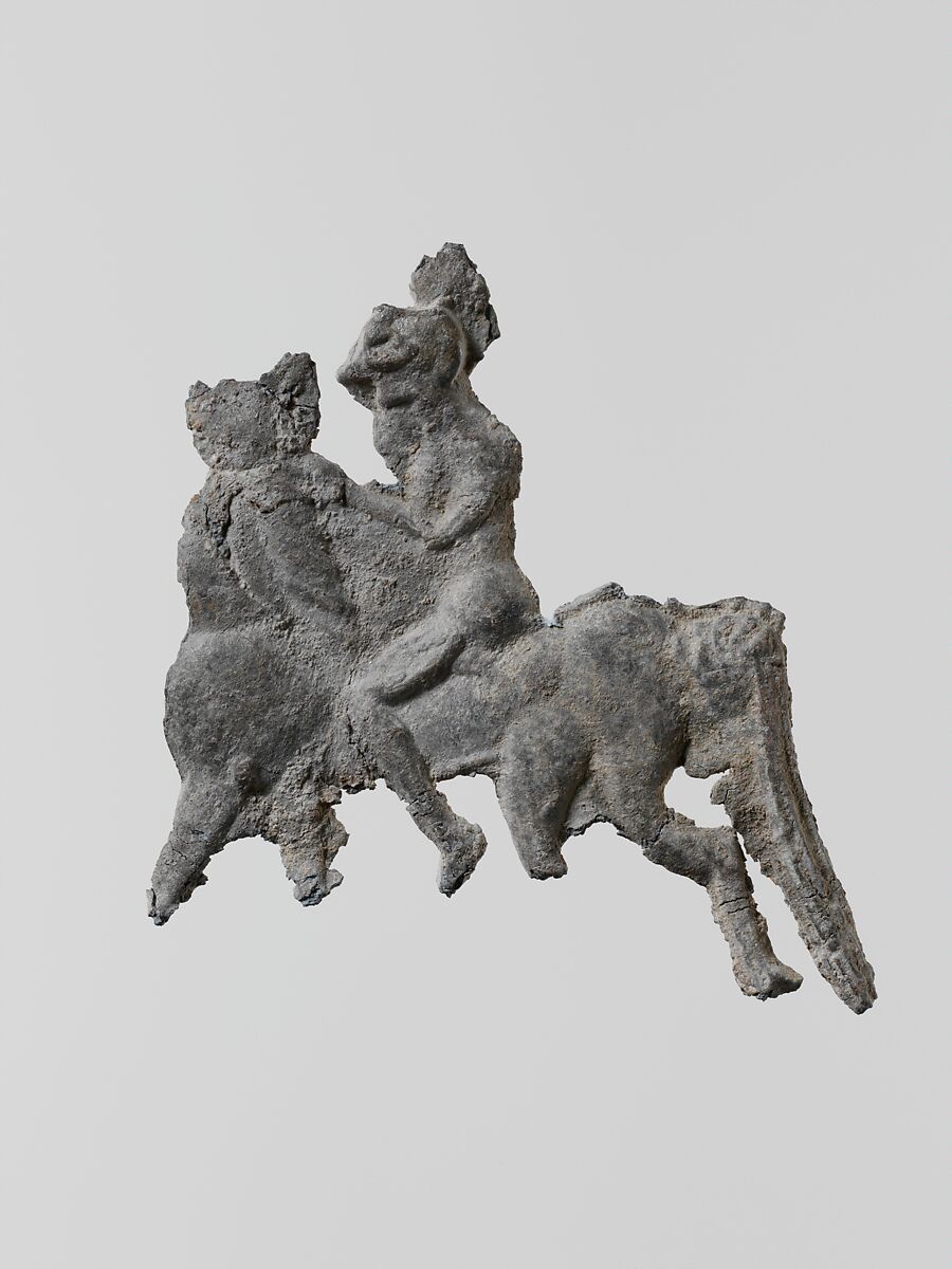 Lead figure of a horseman, Lead, Greek, Laconian 