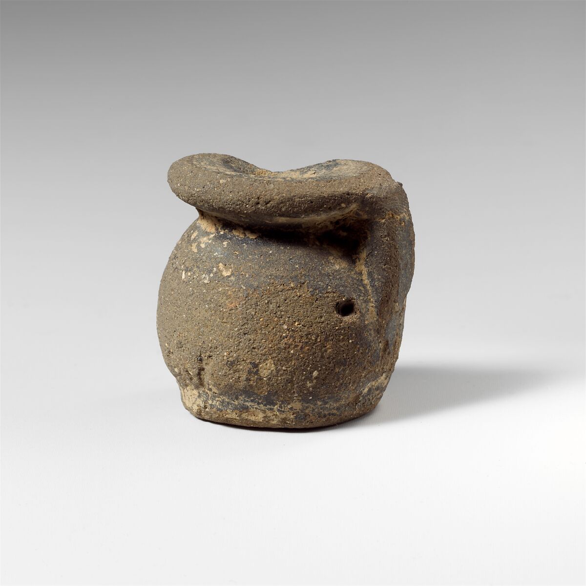 Terracotta miniature vase with one handle, Terracotta, Greek, Laconian 