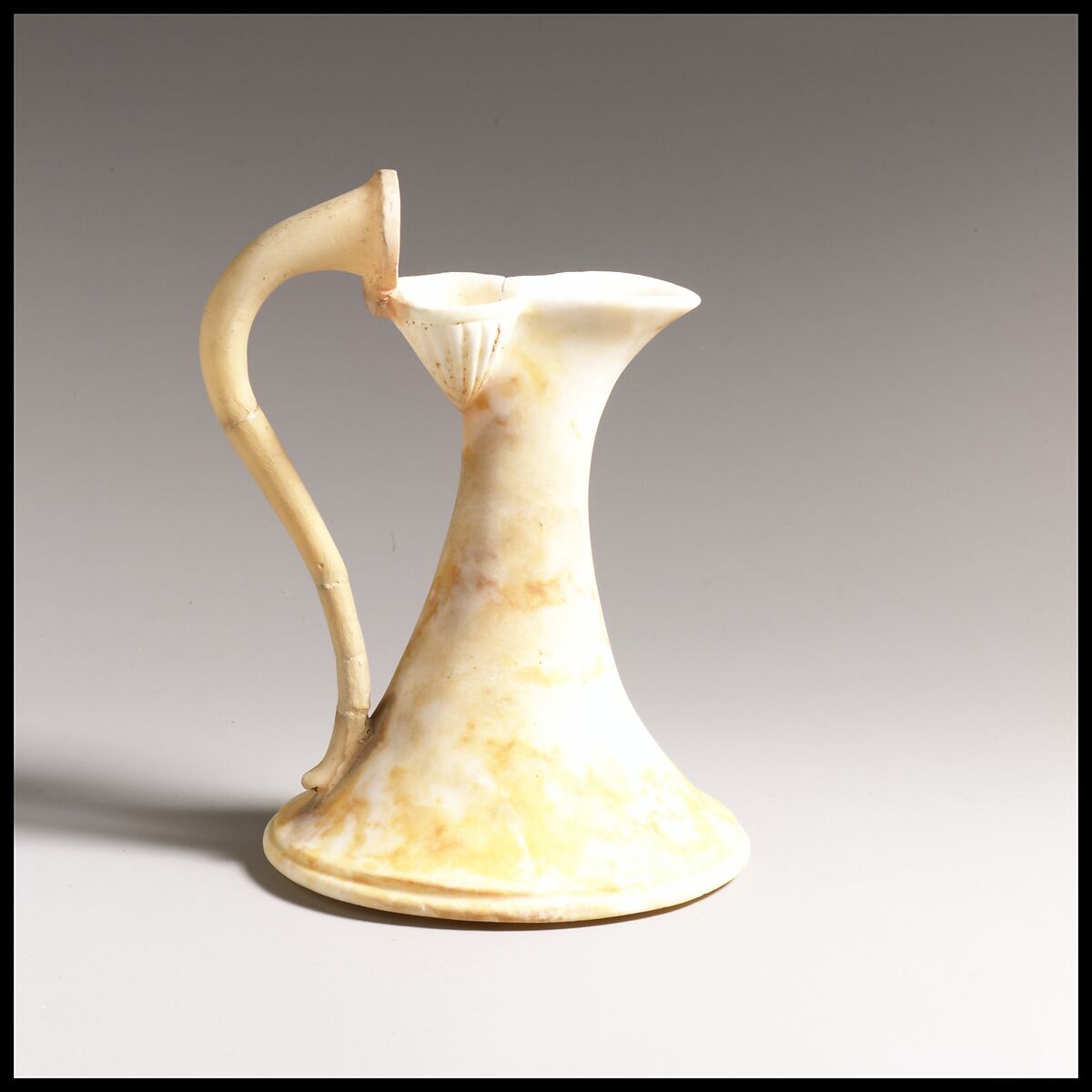 Marble vase in the form a of a pyxis (box) surmounted by an oinochoe (jug), Marble, Greek
