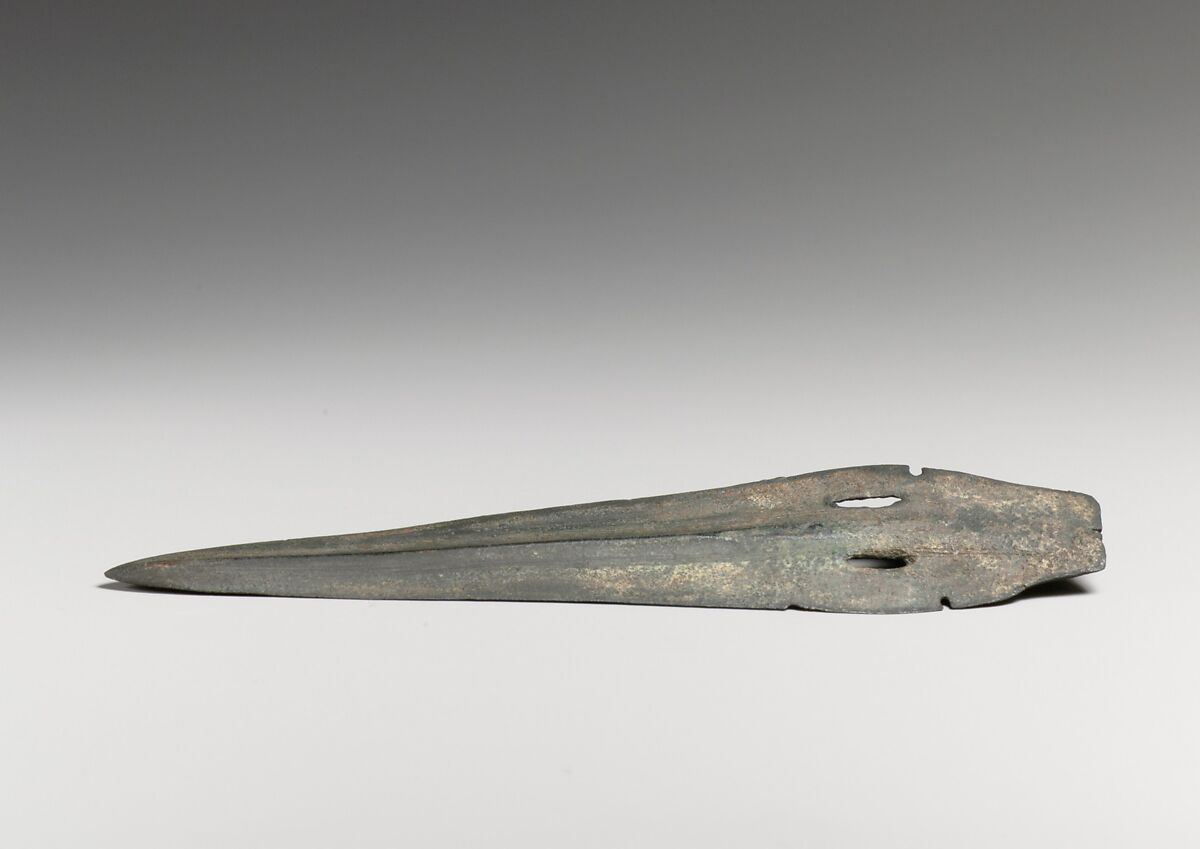 Arsenical copper dagger with midrib, Bronze, Mycenaean or Italic 