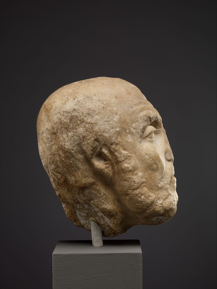 Marble portrait head of the philosopher Chrysippos, Marble, Roman
