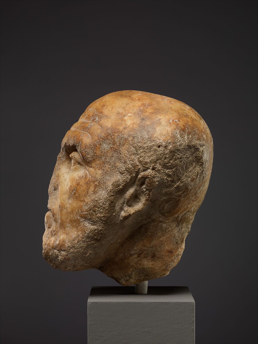 Marble portrait head of the philosopher Chrysippos, Marble, Roman