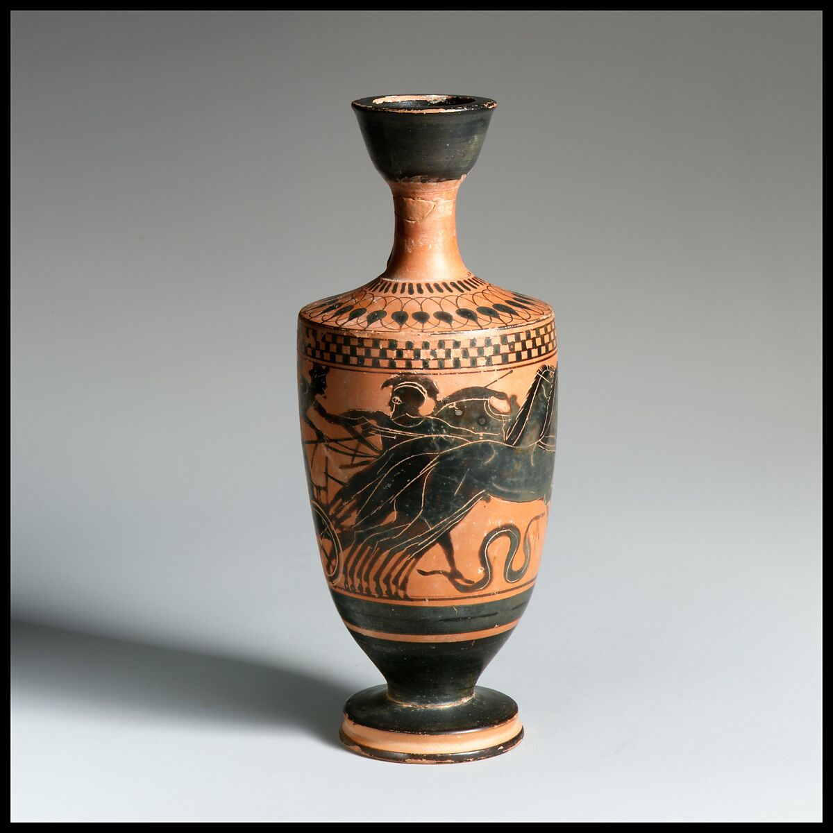 Terracotta lekythos, Attributed to the Diosphos Painter, Terracotta, Greek, Attic 