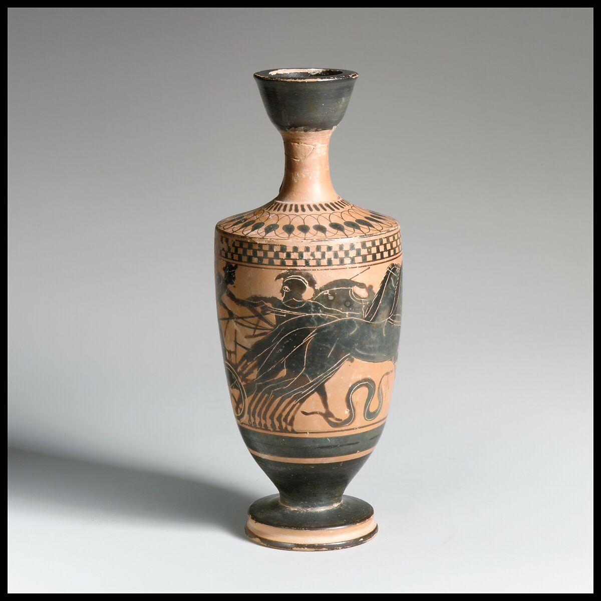 Terracotta lekythos, Attributed to the Diosphos Painter, Terracotta, Greek, Attic