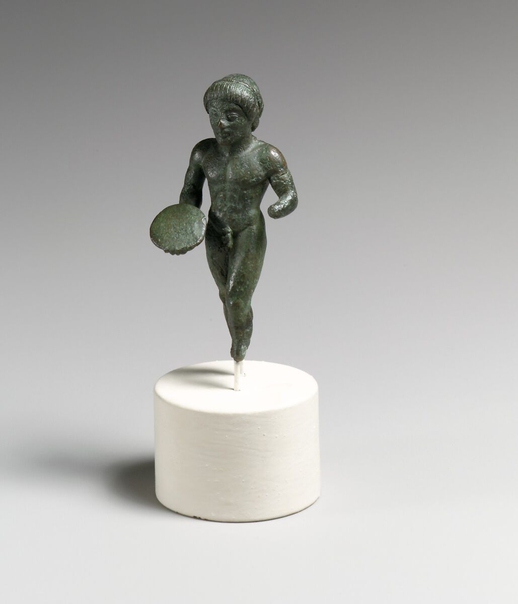 Bronze statuette of a discus thrower, Bronze, Etruscan