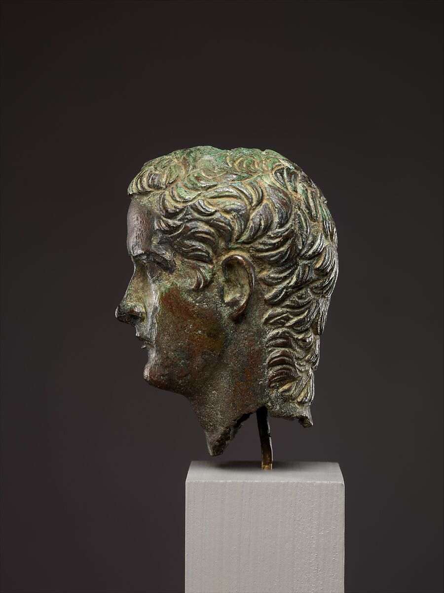 Bronze portrait head of the emperor Gaius (Caligula), Bronze, Roman