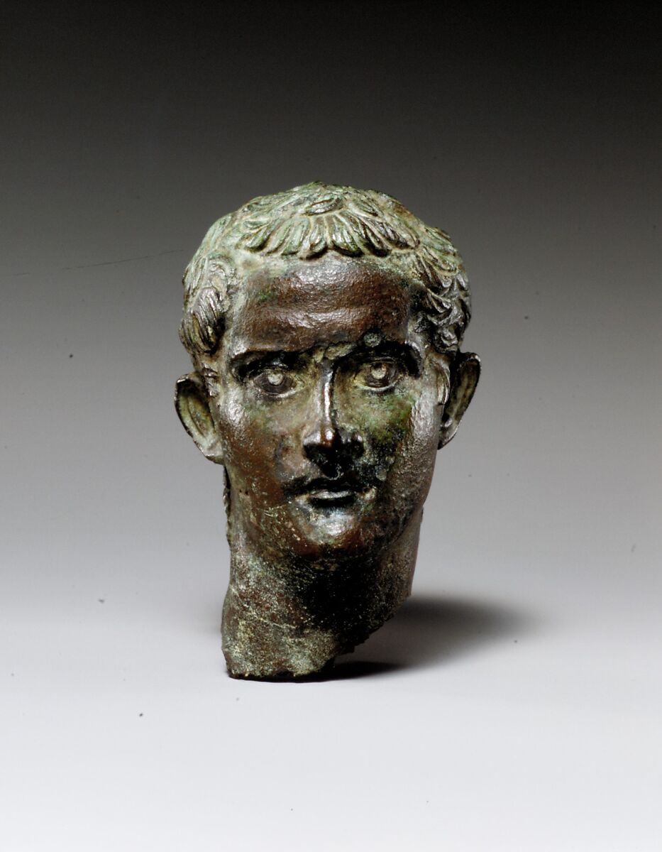 Bronze portrait head of the emperor Gaius (Caligula), Bronze, Roman