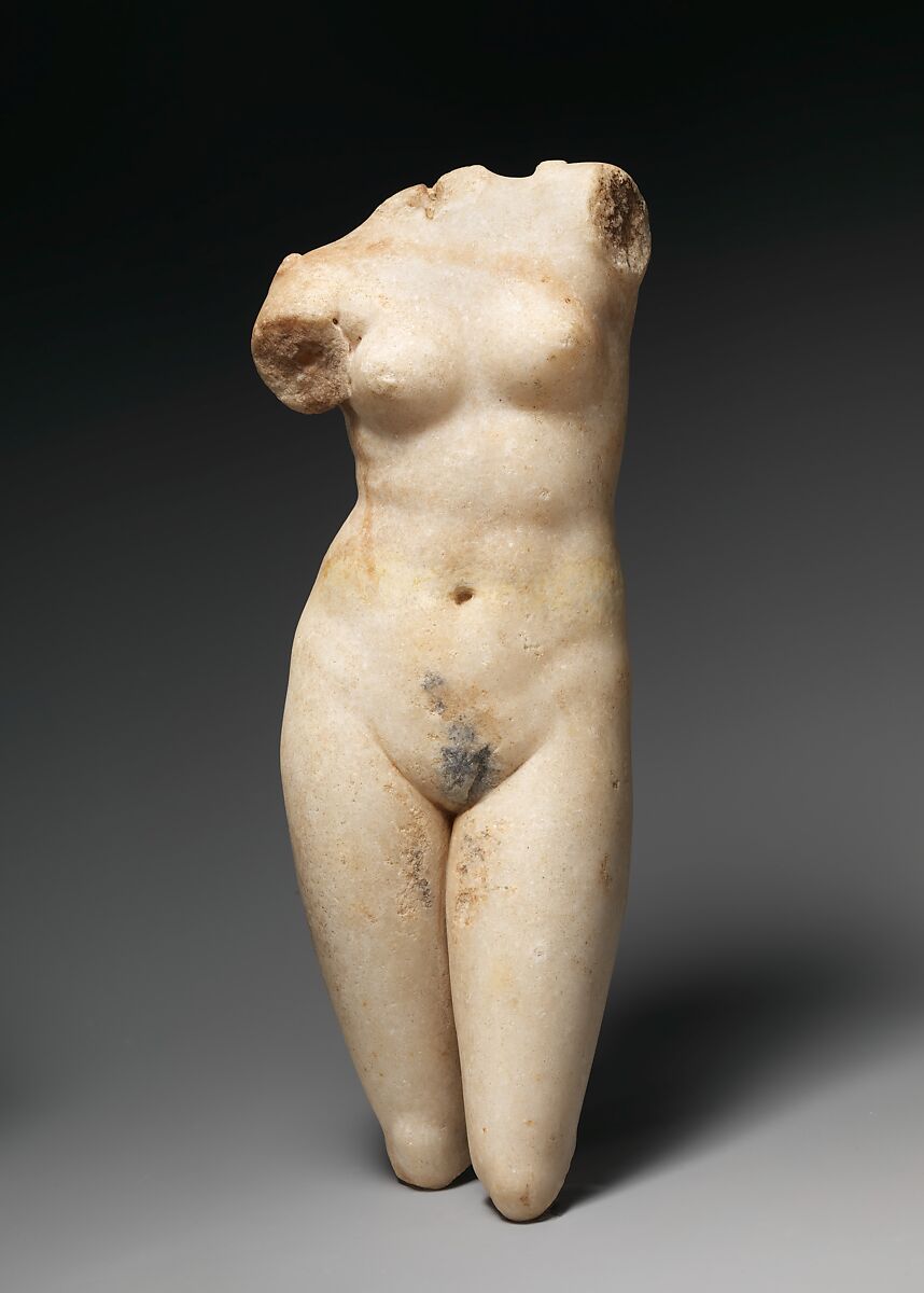 Marble statuette of Aphrodite Anadyomene (rising), Marble, Roman 