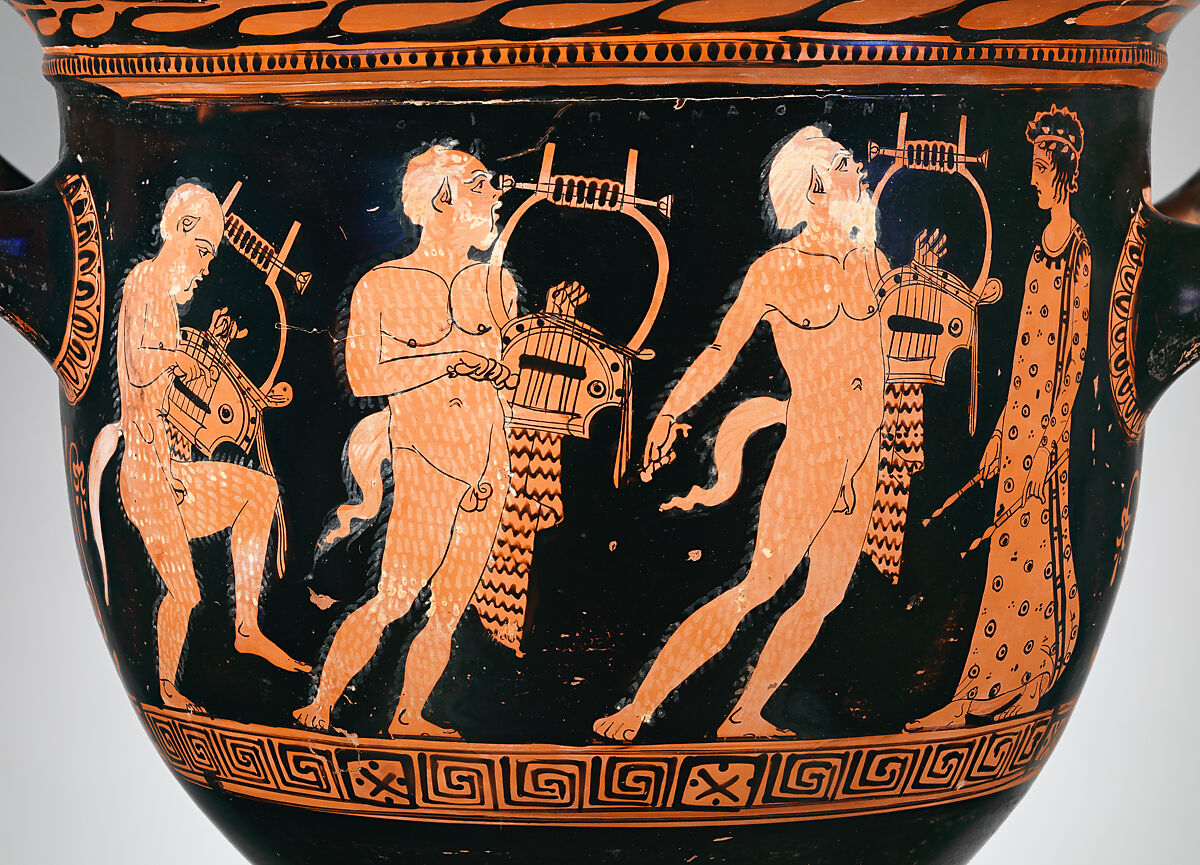 Terracotta bell-krater (bowl for mixing wine and water), Attributed to Polion, Terracotta, Greek, Attic