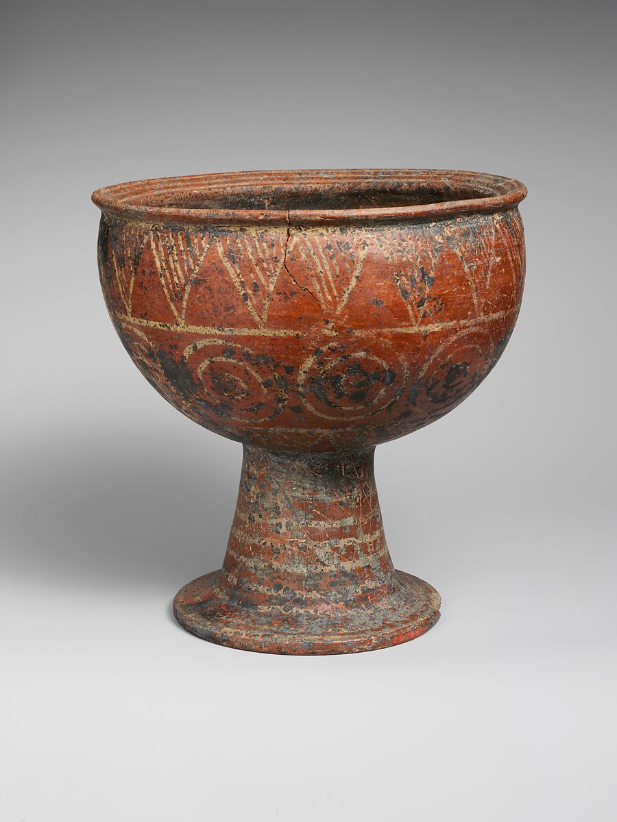 Terracotta footed bowl, Terracotta, Etruscan 