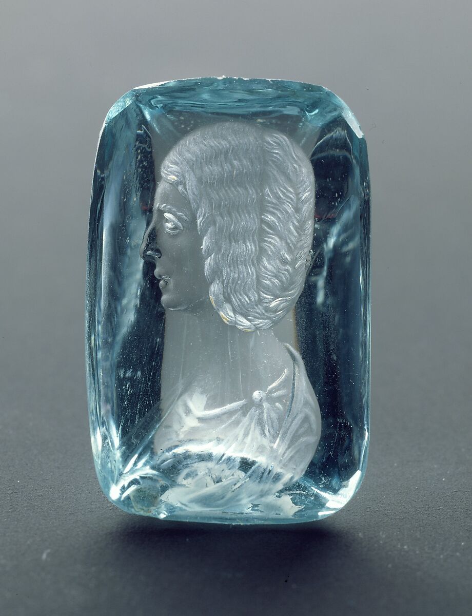 Beryl intaglio with portrait of Julia Domna, Beryl, Roman 