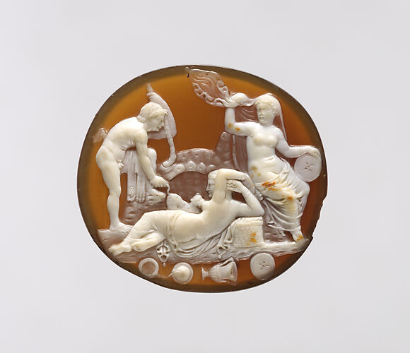 Sardonyx cameo with a Bacchic group