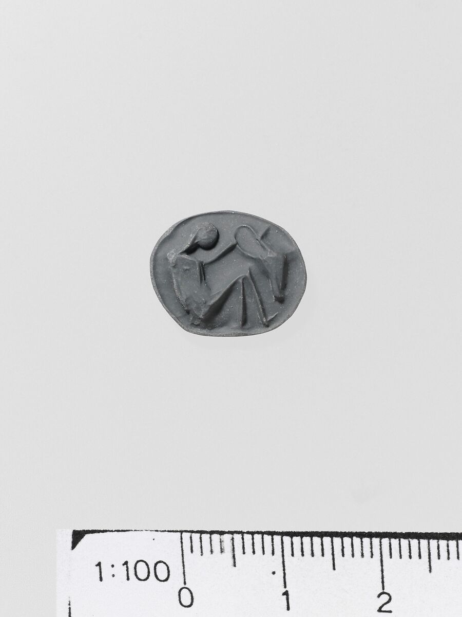 Prism, triangular seal, Steatite, Minoan