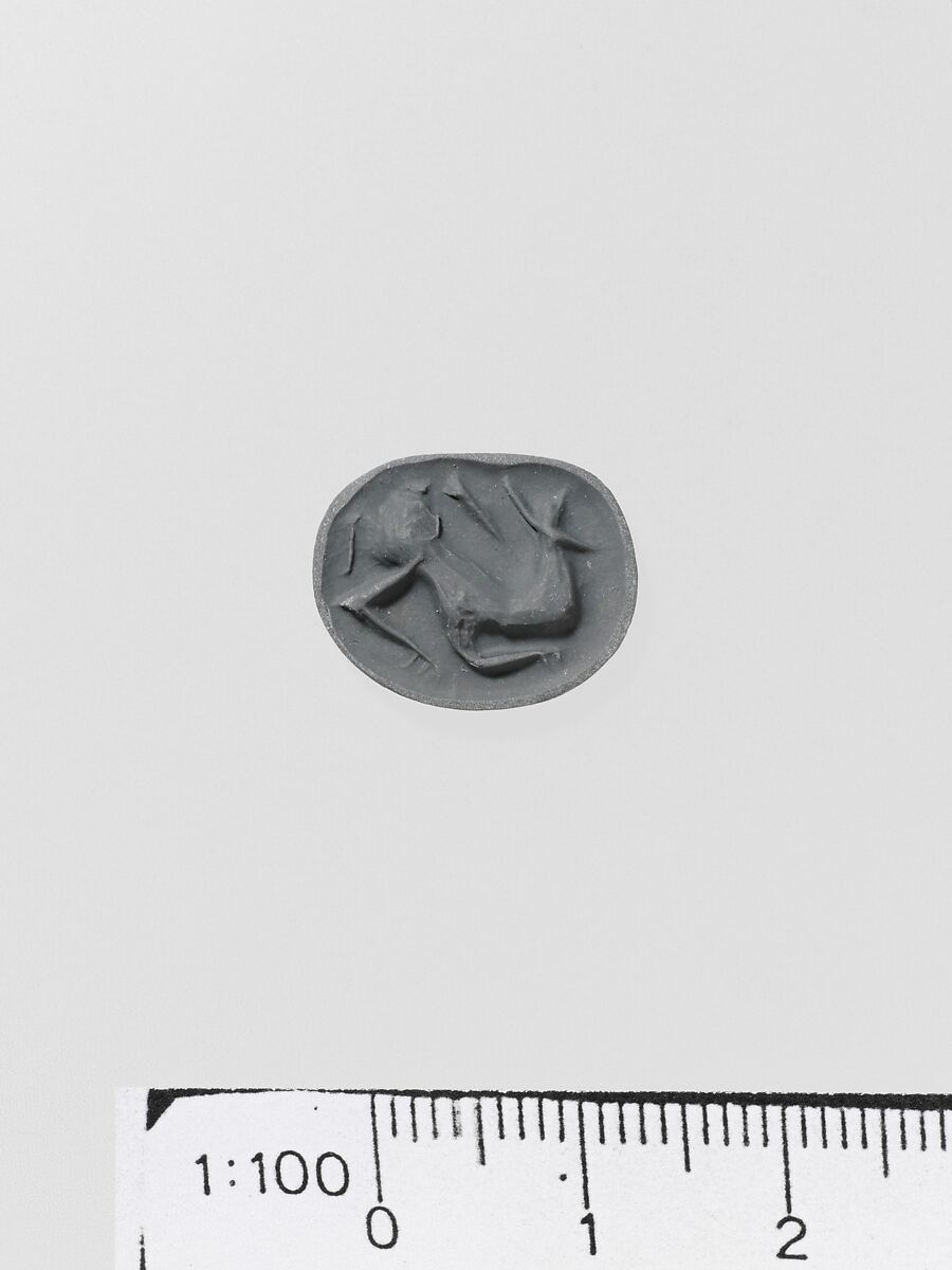 Prism, triangular seal, Steatite, Minoan