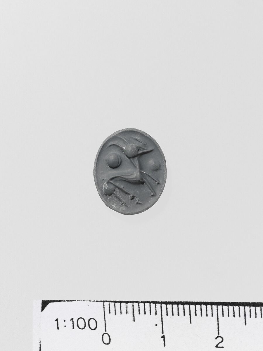 Prism, triangular seal, Steatite, Minoan
