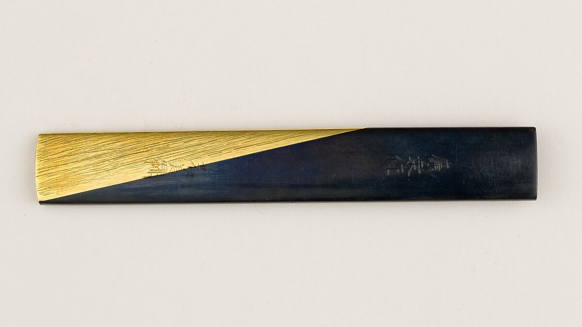 Knife Handle (Kozuka), Gotō Renjō (Mitsutomo) (Japanese, 1628–1708, tenth-generation Gotō master), Copper-gold alloy (shakudō), gold, silver, Japanese
