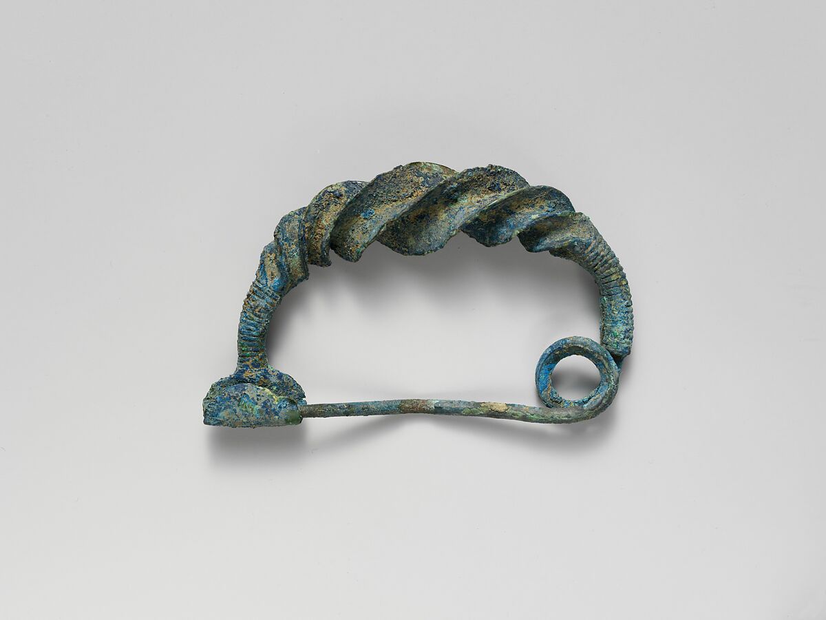 Bronze spiral-type fibula (safety pin), Bronze, Villanovan 