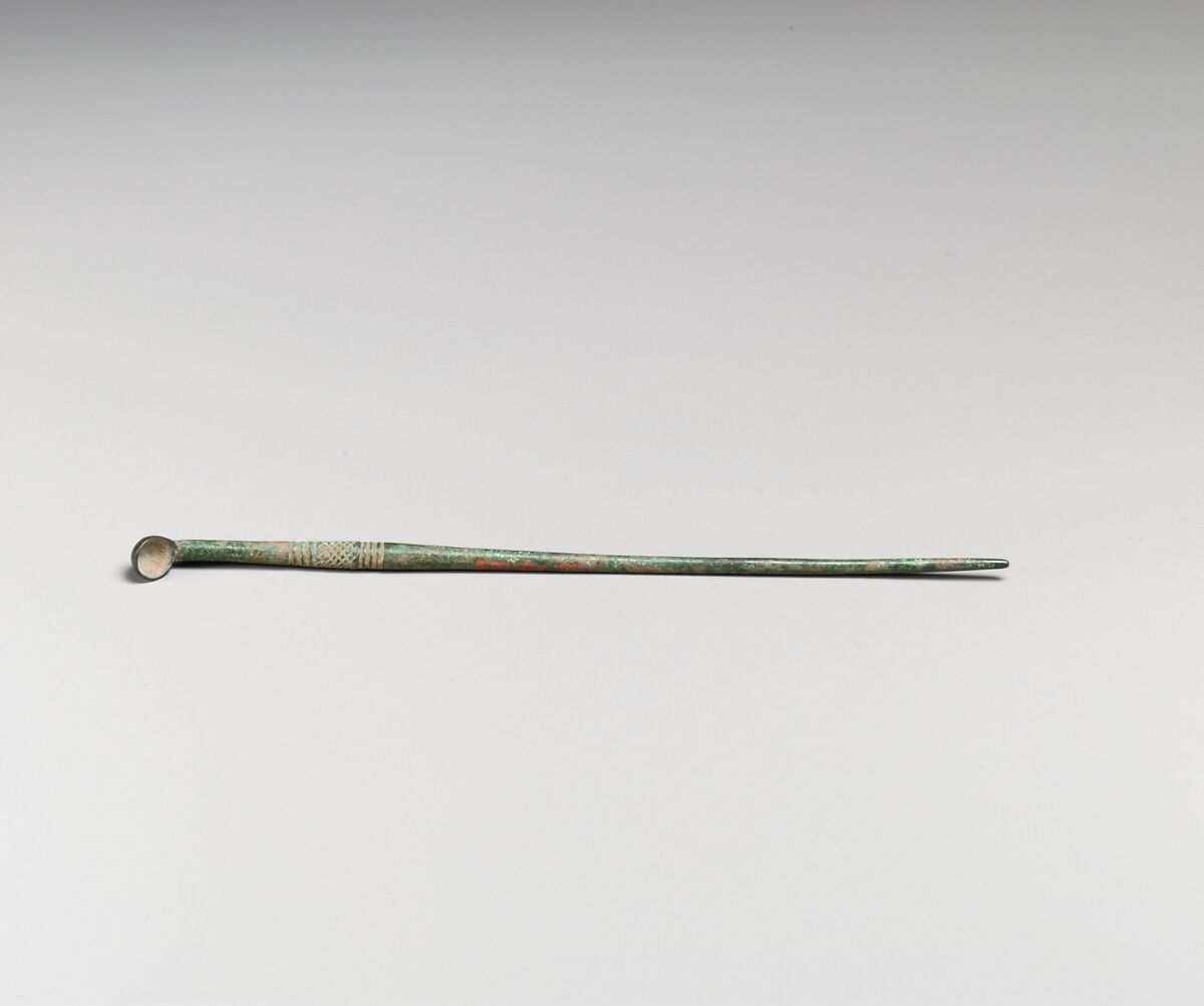 Bronze ligula (ear pick), Bronze, Roman 