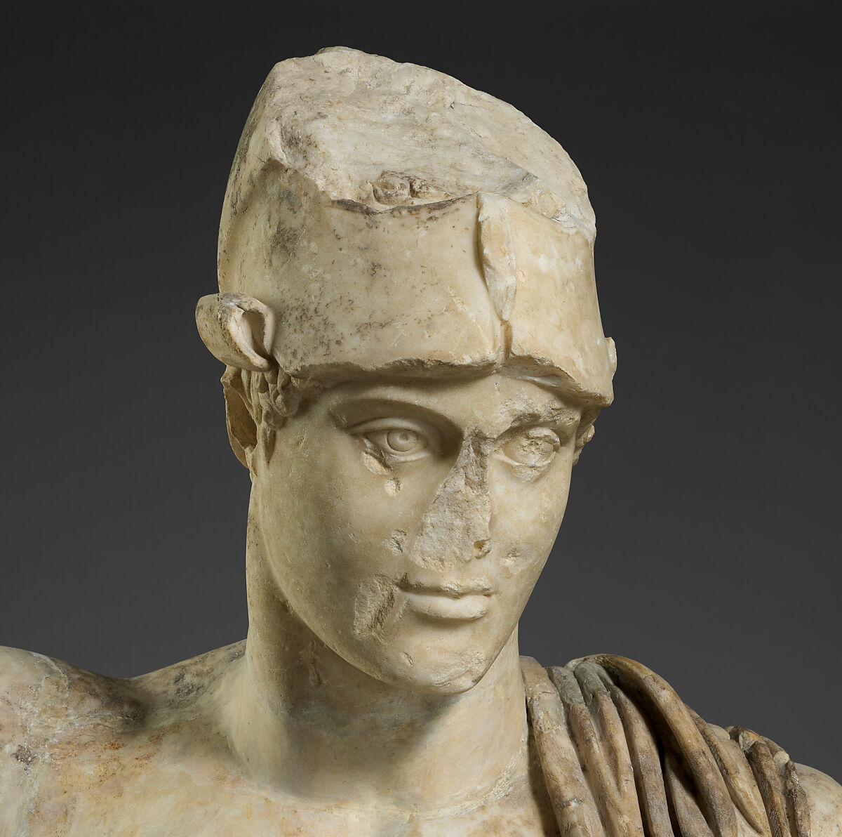 Marble statue of a wounded warrior, Marble, Roman