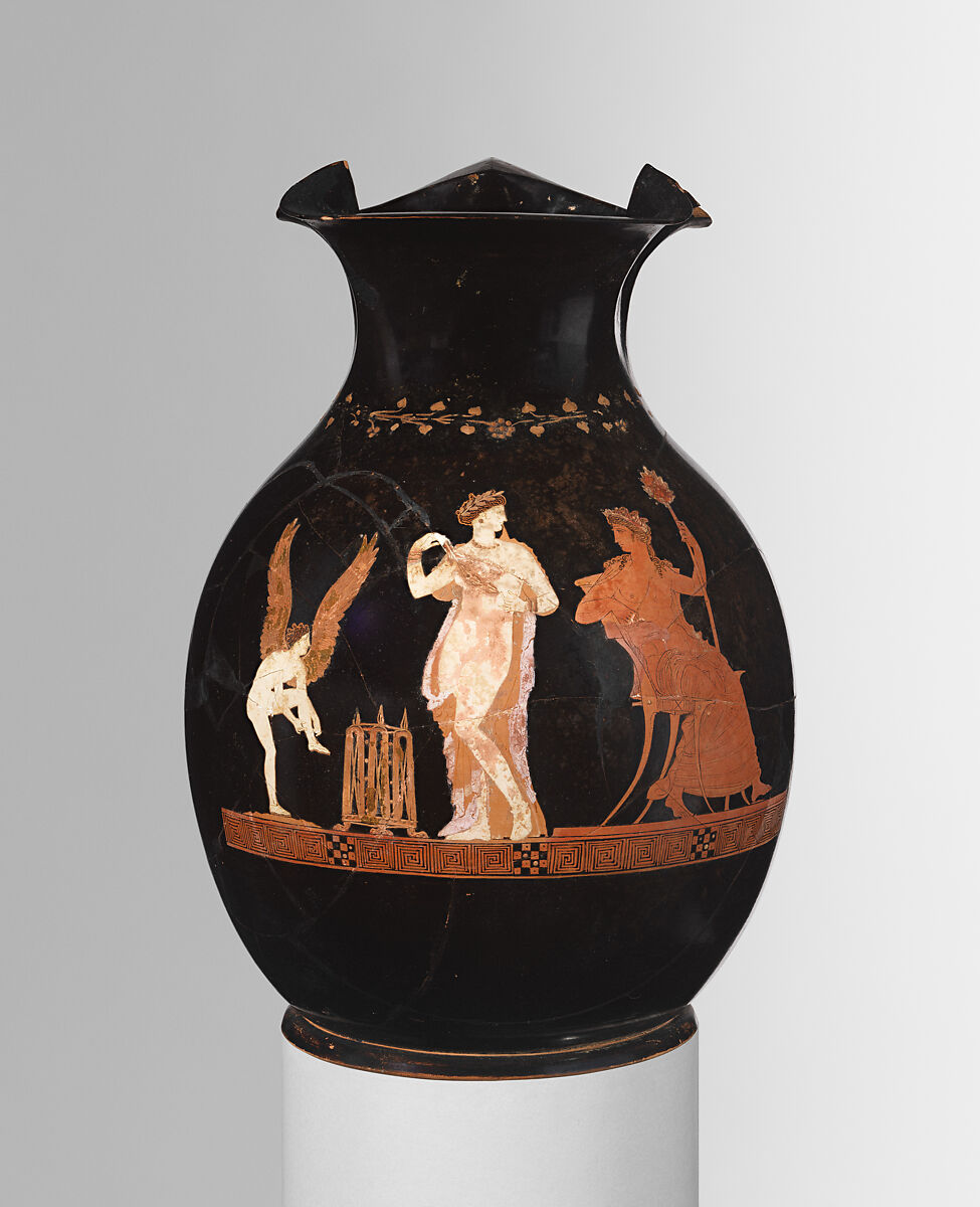 Terracotta oinochoe (jug), Terracotta, Greek, Attic