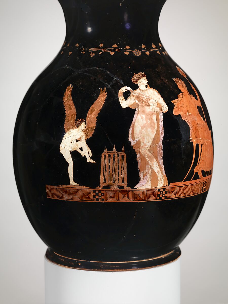 Terracotta oinochoe (jug), Terracotta, Greek, Attic