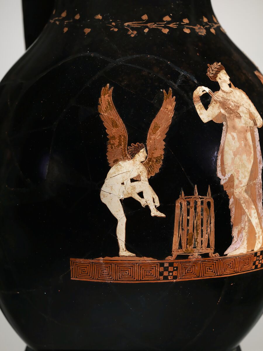 Terracotta oinochoe (jug), Terracotta, Greek, Attic