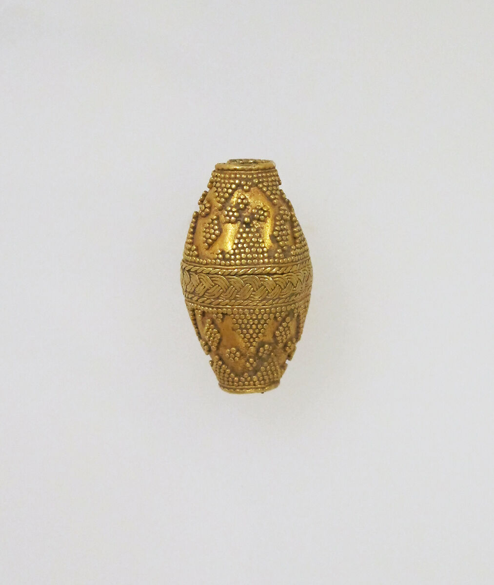 Bead ornamented with coarse granules, Gold 