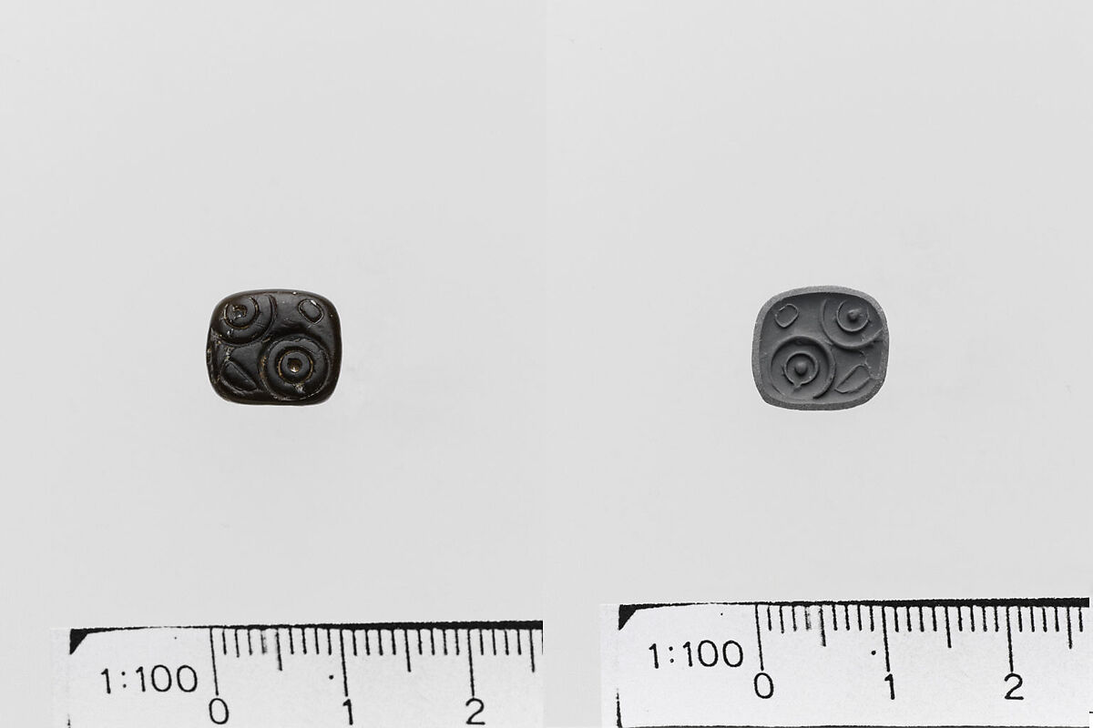 Steatite pyramidal seal, Serpentine, Minoan