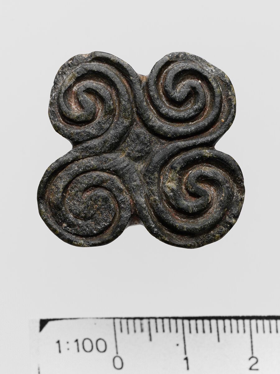 Steatite seal with bridge handle, Steatite, Minoan 