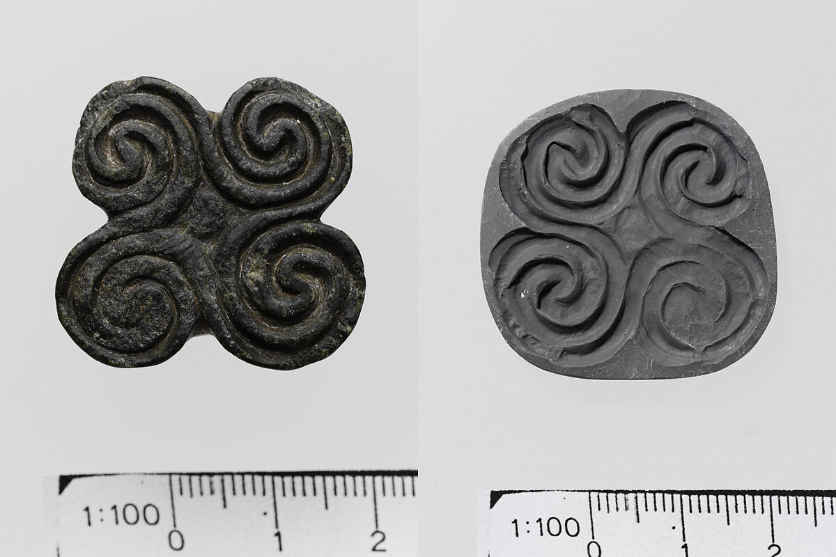 Steatite seal with bridge handle, Steatite, Minoan