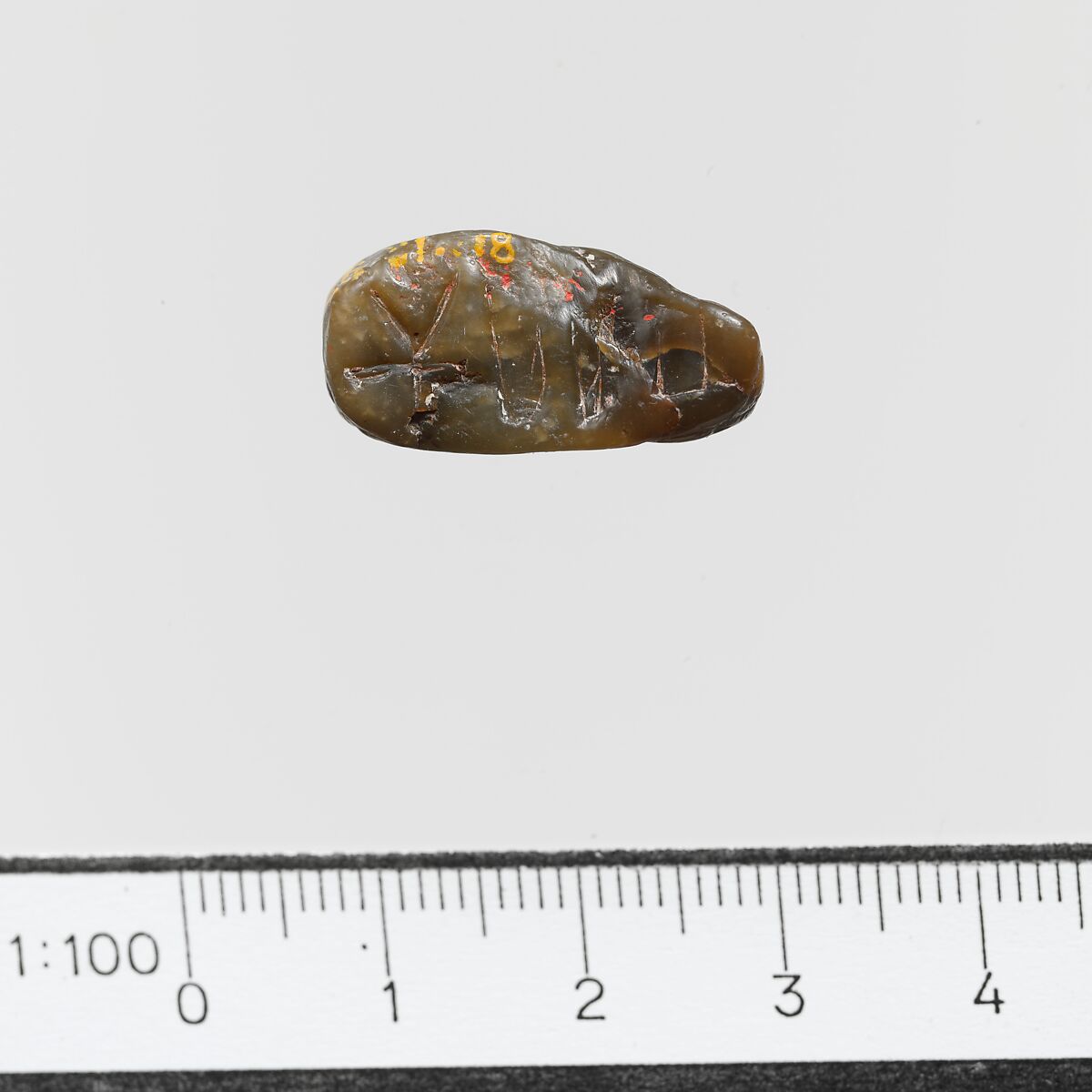 Steatite triangular prism, Serpentine, Minoan 