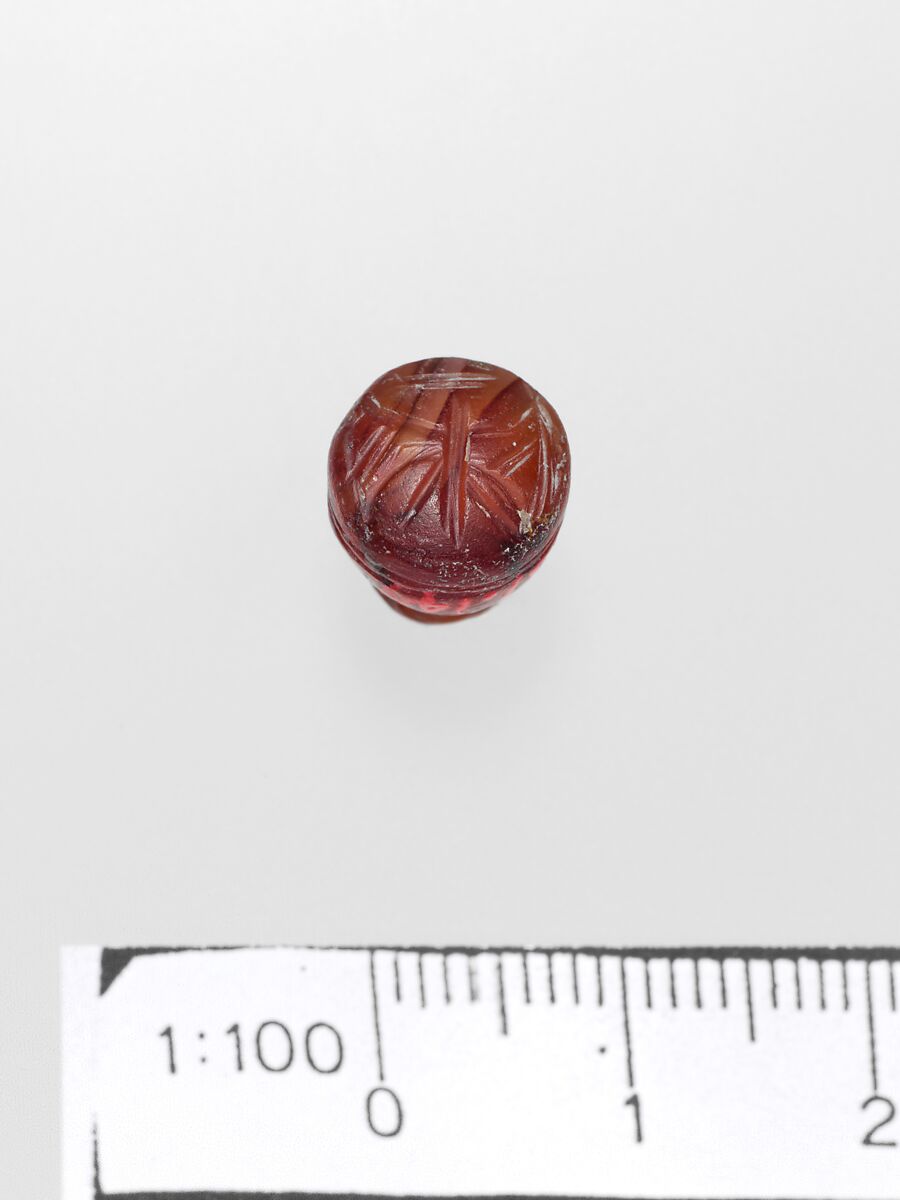 Carnelian bell shaped stamp seal Minoan Middle Minoan III