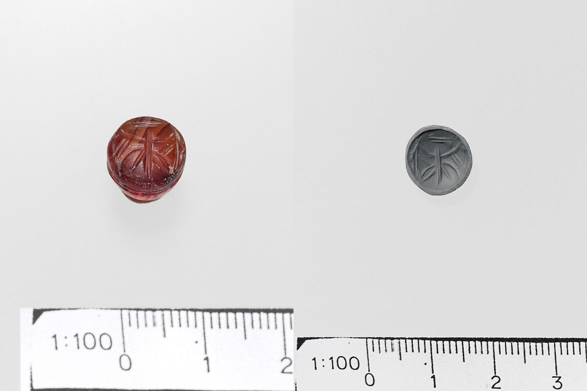 Carnelian bell-shaped stamp seal, Carnelian, Minoan