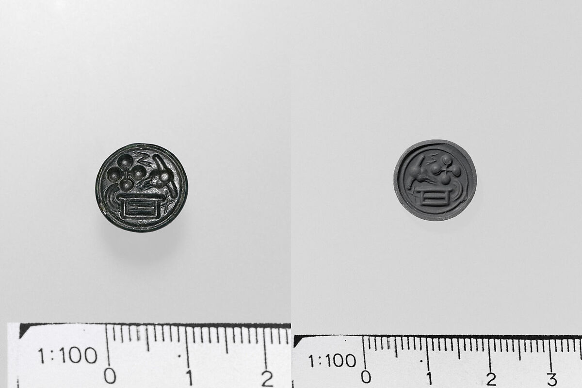 Jasper stamp seal, Glass, Minoan