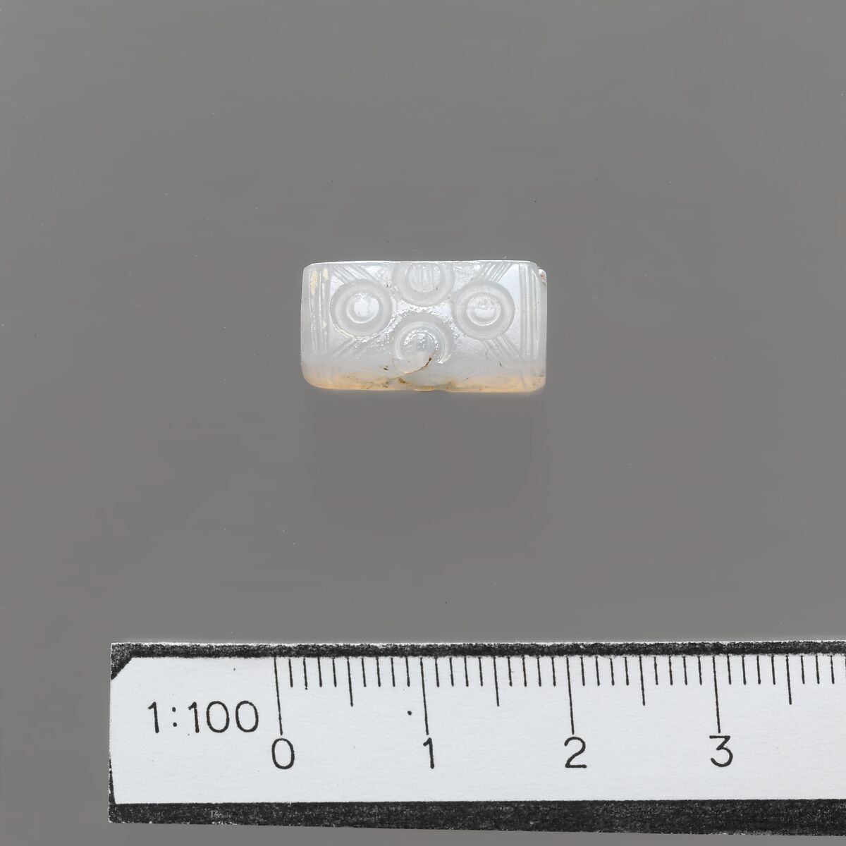 Sapphirine chalcedony rectangular prism, Chalcedony, Minoan 