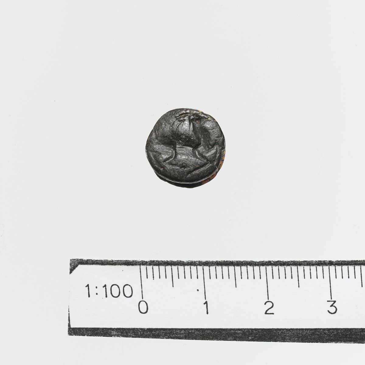 Steatite reel-shaped seal, Steatite, Minoan 